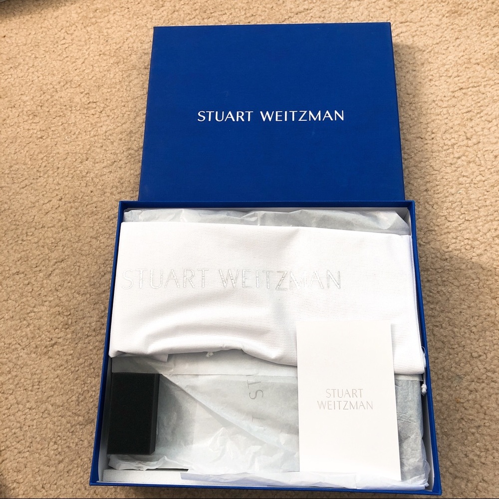 Stuart Weitzman Glove Suede Boots. Color:Nice Blue - Picture 5 of 6